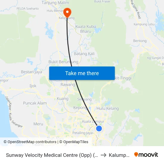Sunway Velocity Medical Centre (Opp) (Kl363) to Kalumpang map