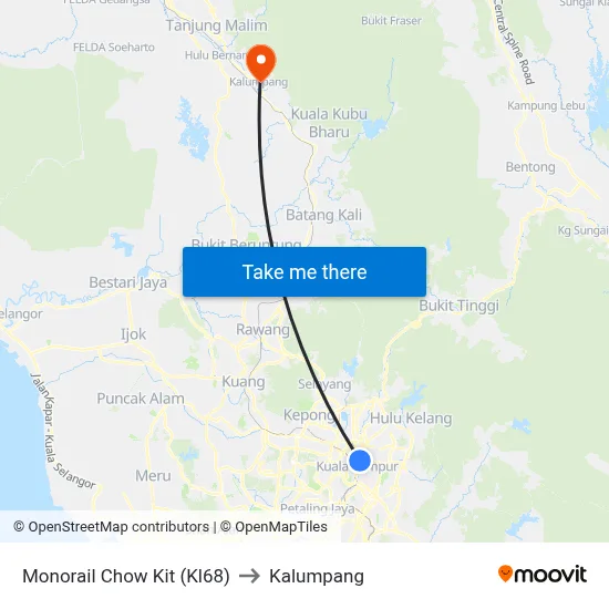 Monorail Chow Kit (Kl68) to Kalumpang map