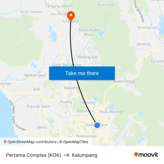 Pertama Complex (Kl36) to Kalumpang map