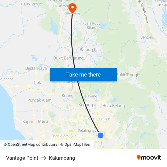 Vantage Point to Kalumpang map