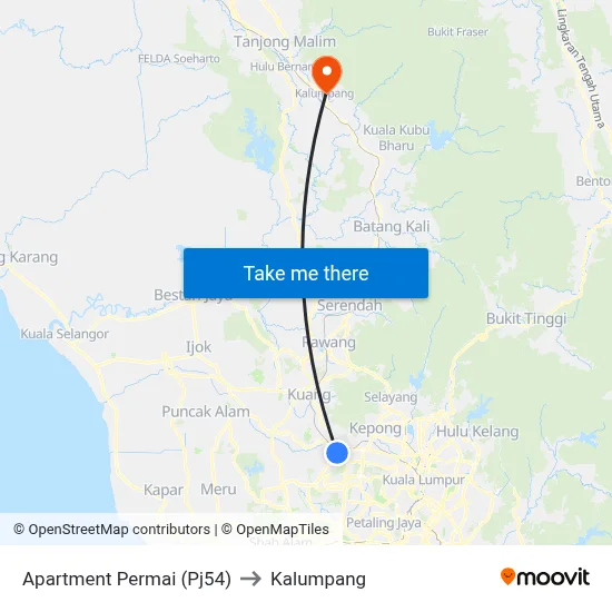 Apartment Permai (Pj54) to Kalumpang map