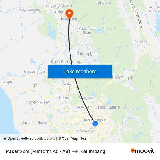 Pasar Seni (Platform A6 - A8) to Kalumpang map