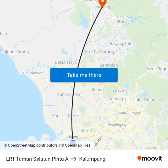 LRT Taman Selatan Pintu A to Kalumpang map