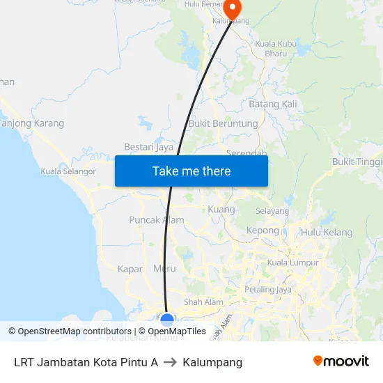 LRT Jambatan Kota Pintu A to Kalumpang map