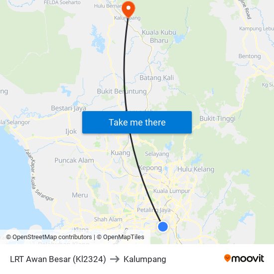 LRT Awan Besar (Kl2324) to Kalumpang map