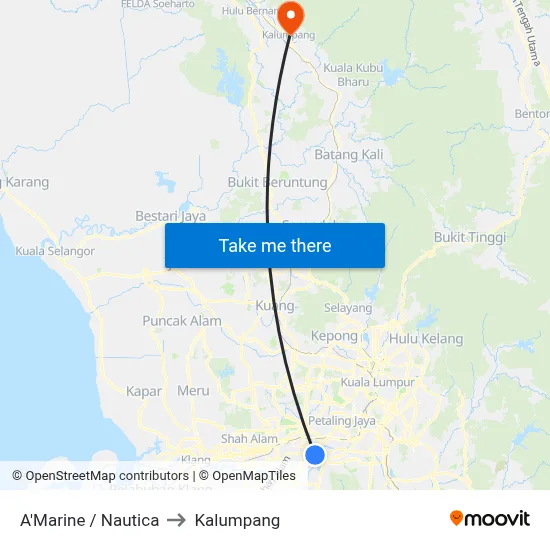 A'Marine / Nautica to Kalumpang map