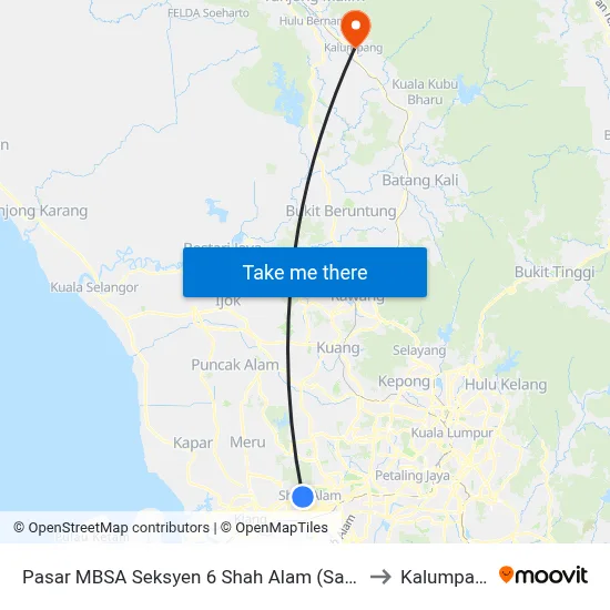 Pasar MBSA Seksyen 6 Shah Alam (Sa966) to Kalumpang map
