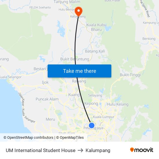 UM International Student House to Kalumpang map