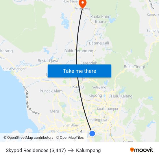Skypod Residences (Sj447) to Kalumpang map