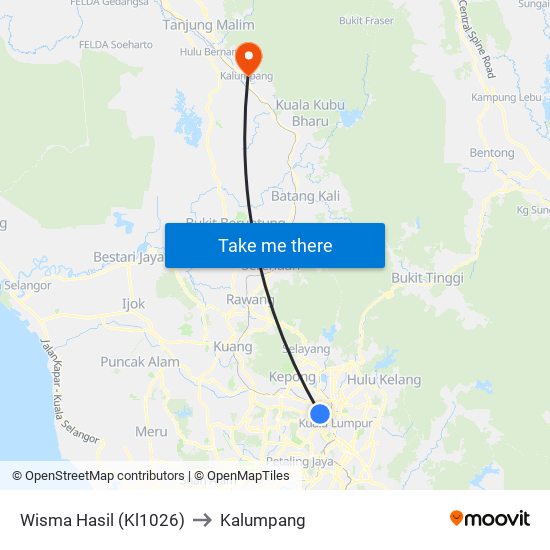 Wisma Hasil (Kl1026) to Kalumpang map