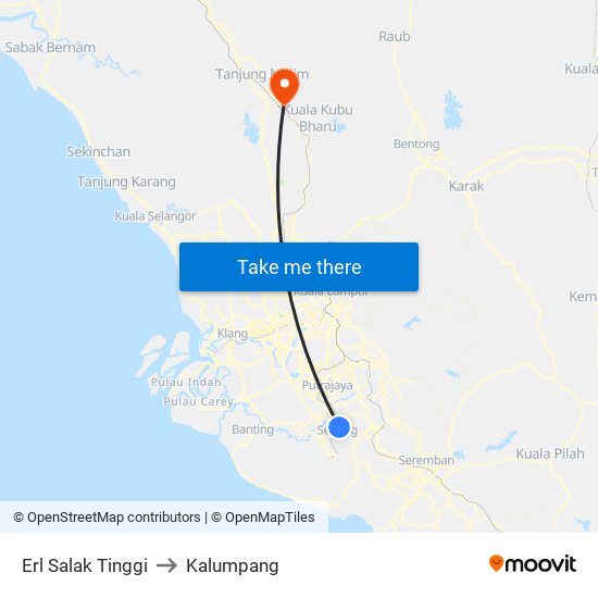 Erl Salak Tinggi to Kalumpang map