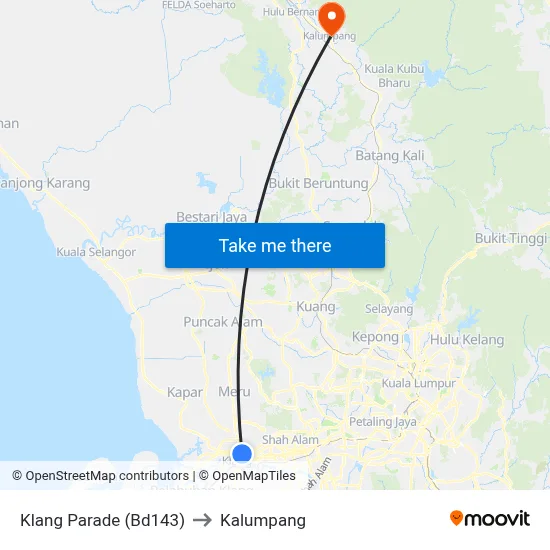 Klang Parade (Bd143) to Kalumpang map