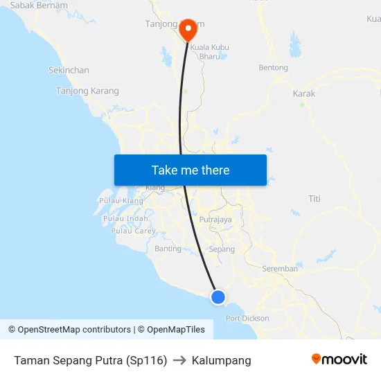 Taman Sepang Putra (Sp116) to Kalumpang map