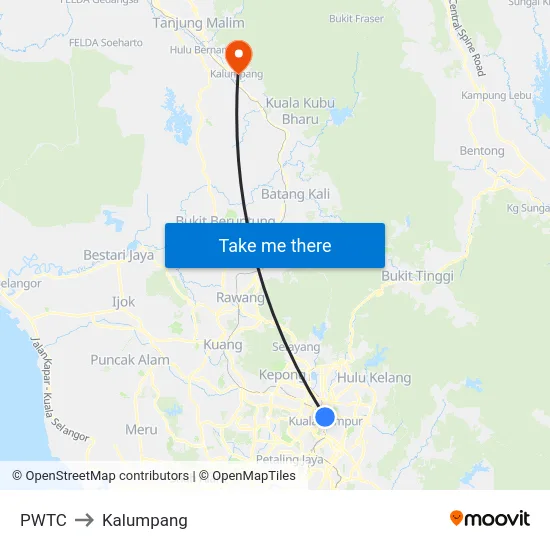 PWTC to Kalumpang map