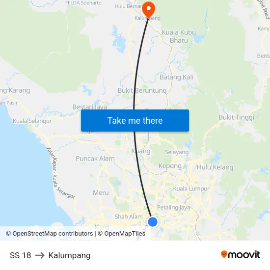SS 18 to Kalumpang map