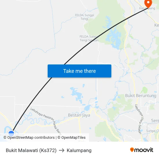 Bukit Malawati (Ks372) to Kalumpang map