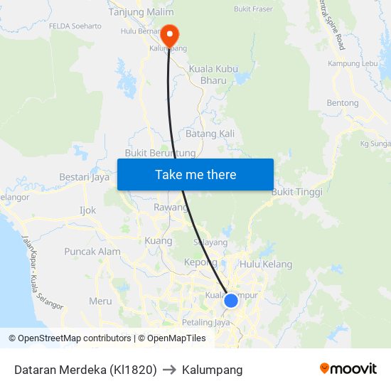 Dataran Merdeka (Kl1820) to Kalumpang map