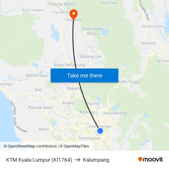 KTM Kuala Lumpur (Kl1764) to Kalumpang map