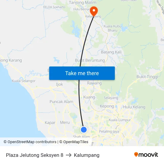 Plaza Jelutong Seksyen 8 to Kalumpang map