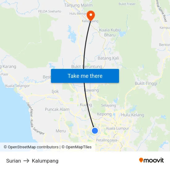 Surian to Kalumpang map