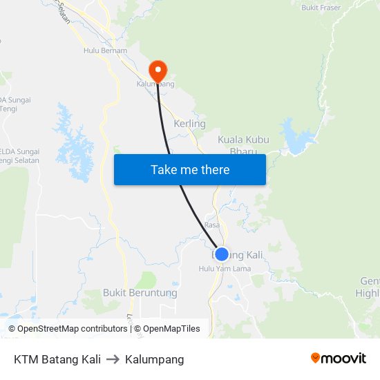 KTM Batang Kali to Kalumpang map