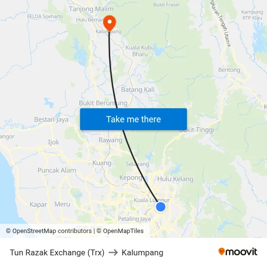 Tun Razak Exchange (Trx) to Kalumpang map