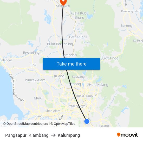 Pangsapuri Kiambang to Kalumpang map