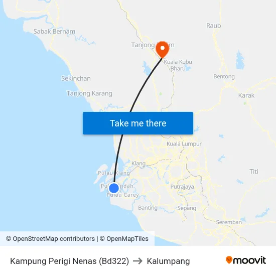 Kampung Perigi Nenas (Bd322) to Kalumpang map