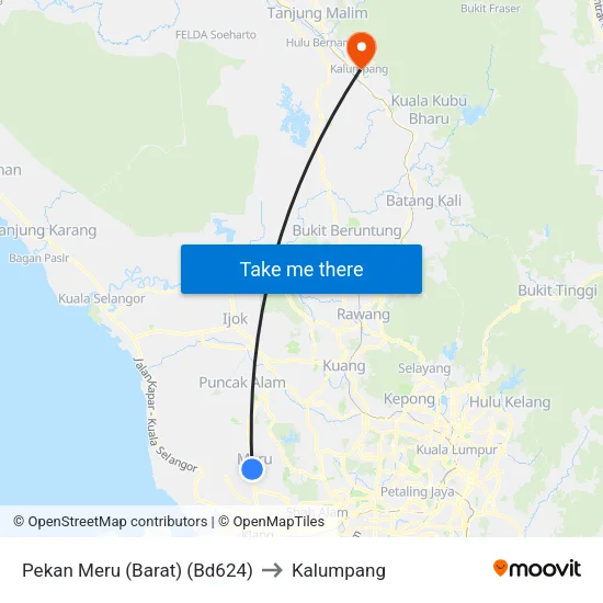 Pekan Meru (Barat) (Bd624) to Kalumpang map