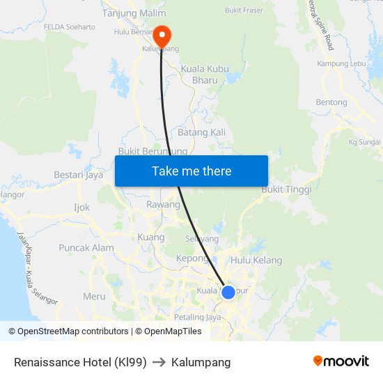 Renaissance Hotel (Kl99) to Kalumpang map