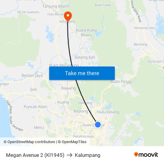 Megan Avenue 2 (Kl1945) to Kalumpang map