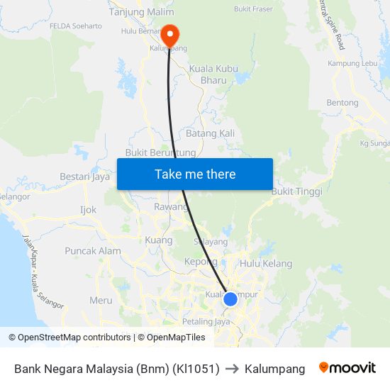 Bank Negara Malaysia (Bnm) (Kl1051) to Kalumpang map