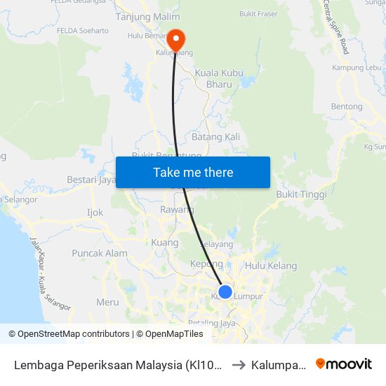 Lembaga Peperiksaan Malaysia (Kl1015) to Kalumpang map