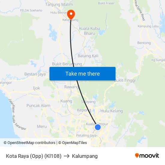 Kota Raya (Opp) (Kl108) to Kalumpang map