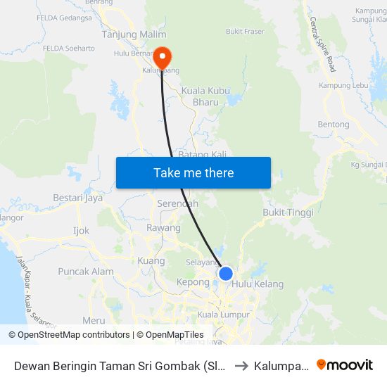 Dewan Beringin Taman Sri Gombak (Sl176) to Kalumpang map