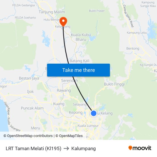 LRT Taman Melati (Kl195) to Kalumpang map
