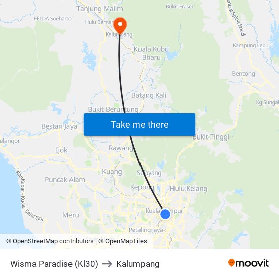 Wisma Paradise (Kl30) to Kalumpang map