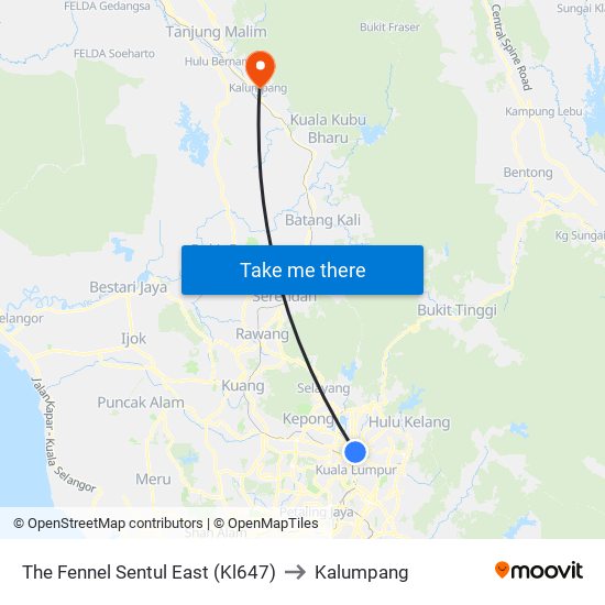 The Fennel Sentul East (Kl647) to Kalumpang map