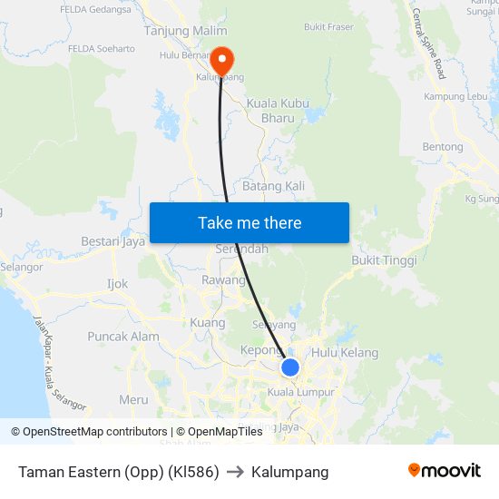 Taman Eastern (Opp) (Kl586) to Kalumpang map