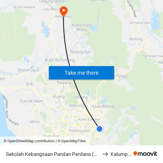 Sekolah Kebangsaan Pandan Perdana (Opp) (Aj287) to Kalumpang map