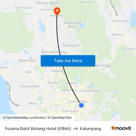 Furama Bukit Bintang Hotel (Kl866) to Kalumpang map