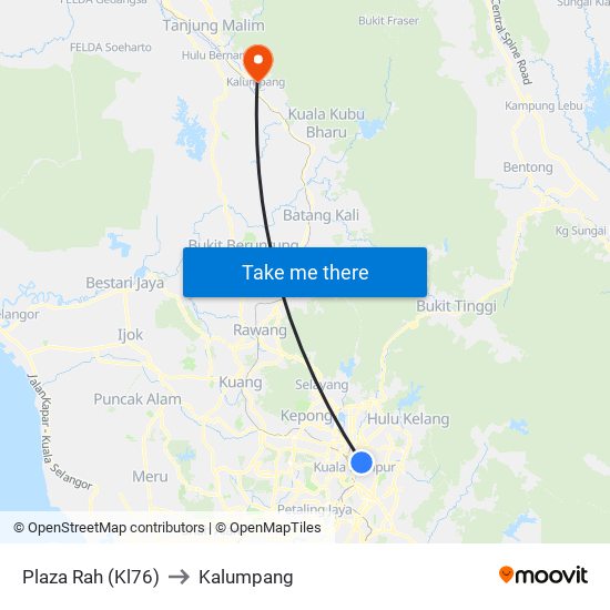 Plaza Rah (Kl76) to Kalumpang map