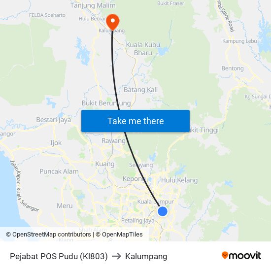 Pejabat POS Pudu (Kl803) to Kalumpang map