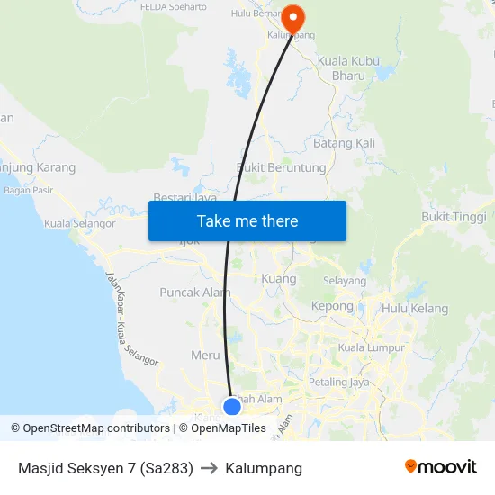 Masjid Seksyen 7 (Sa283) to Kalumpang map