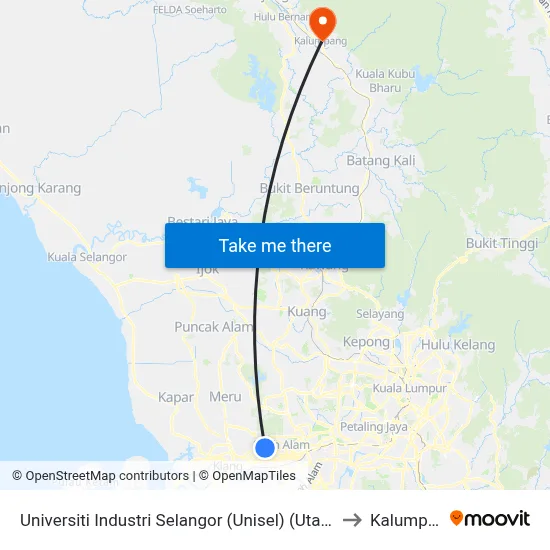 Universiti Industri Selangor (Unisel) (Utara) (Sa11) to Kalumpang map