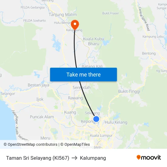 Taman Sri Selayang (Kl567) to Kalumpang map