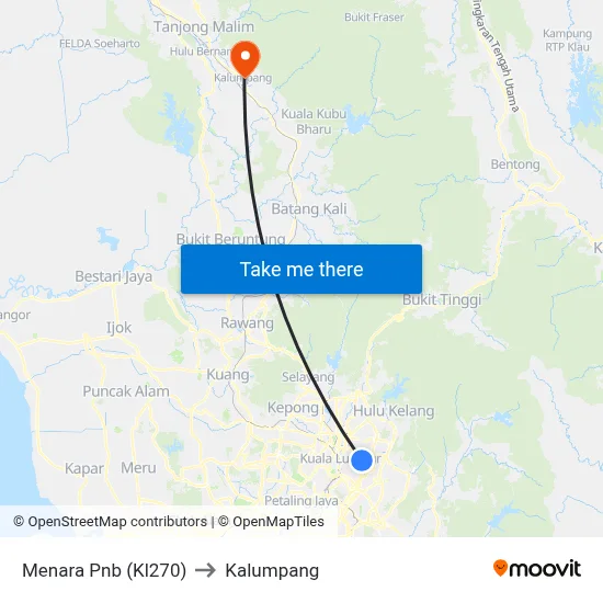 Menara Pnb (Kl270) to Kalumpang map