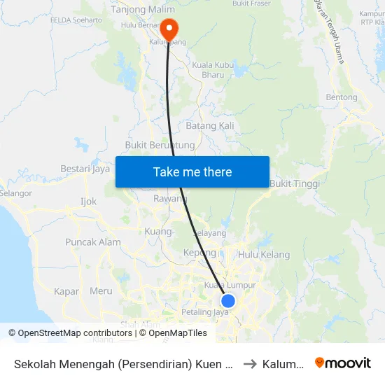 Sekolah Menengah (Persendirian) Kuen Cheng (Kl276) to Kalumpang map