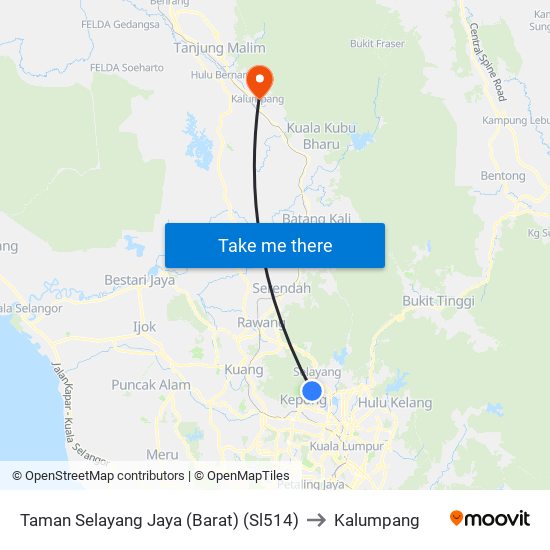 Taman Selayang Jaya (Barat) (Sl514) to Kalumpang map