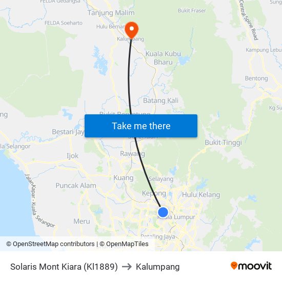 Solaris Mont Kiara (Kl1889) to Kalumpang map